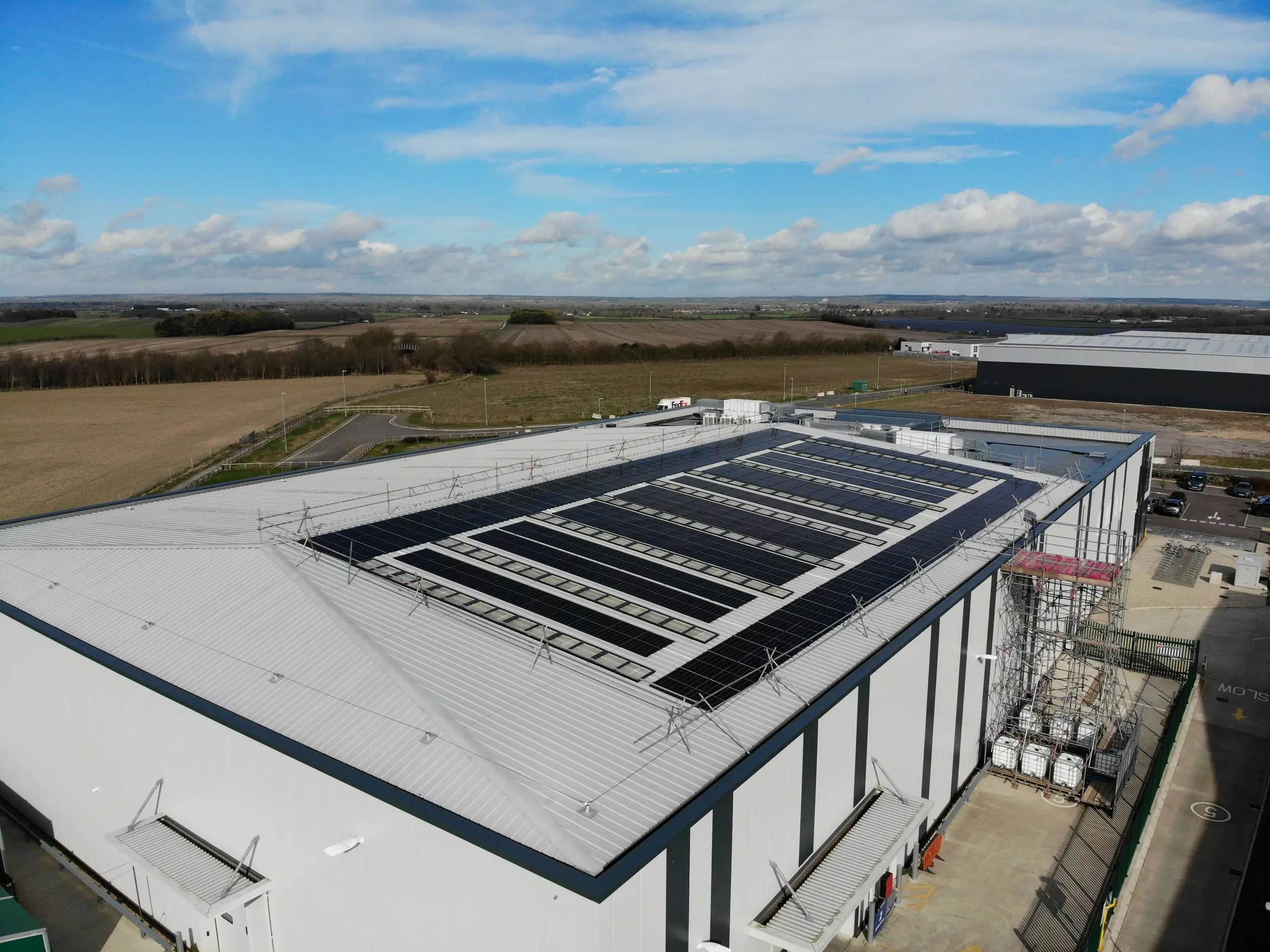 Commercial rooftop solar-panel installation