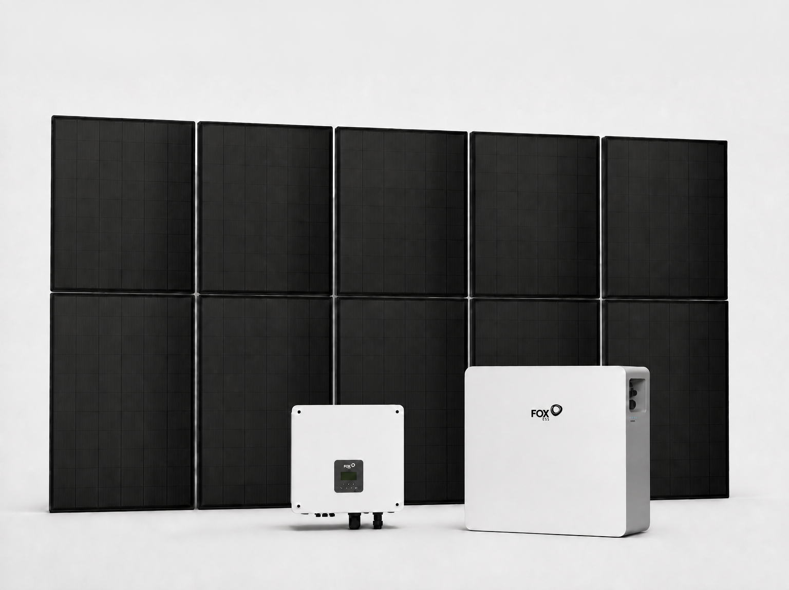 10 AIKO all-black solar panels with a Fox ESS inverter and EP12 Plus battery